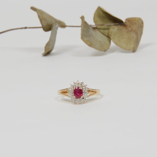 OH RIA. 14K - Rubin - Diamant