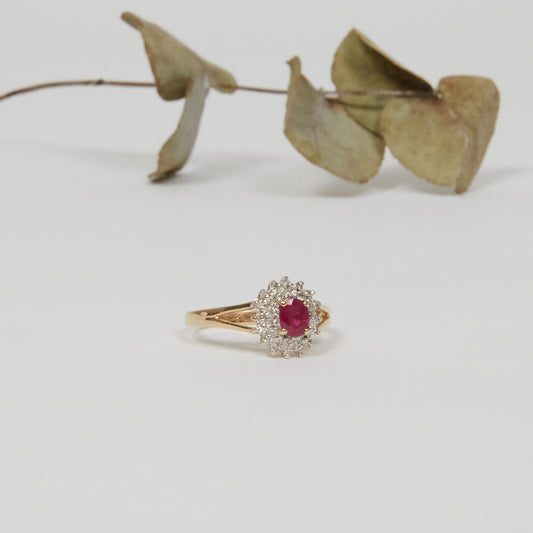 OH RIA. 14K - Rubin - Diamant