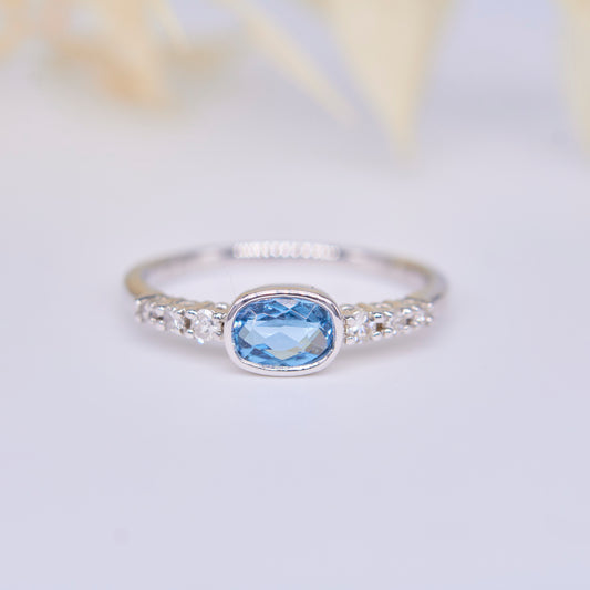 OH FREJA - 14K - Aquamarin - Diamant