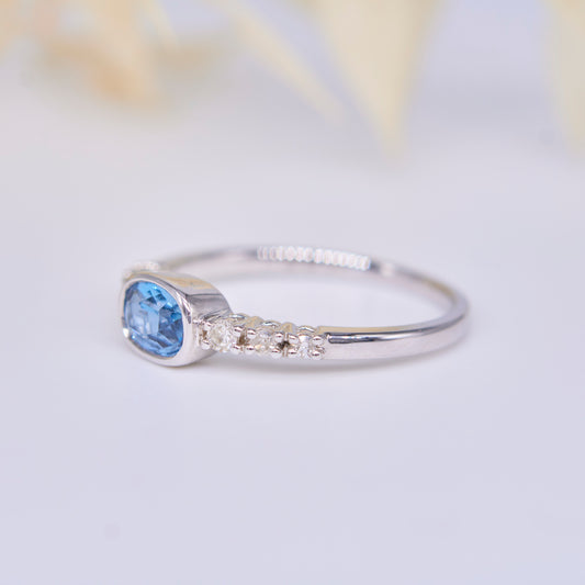 OH FREJA - 14K - Aquamarin - Diamant