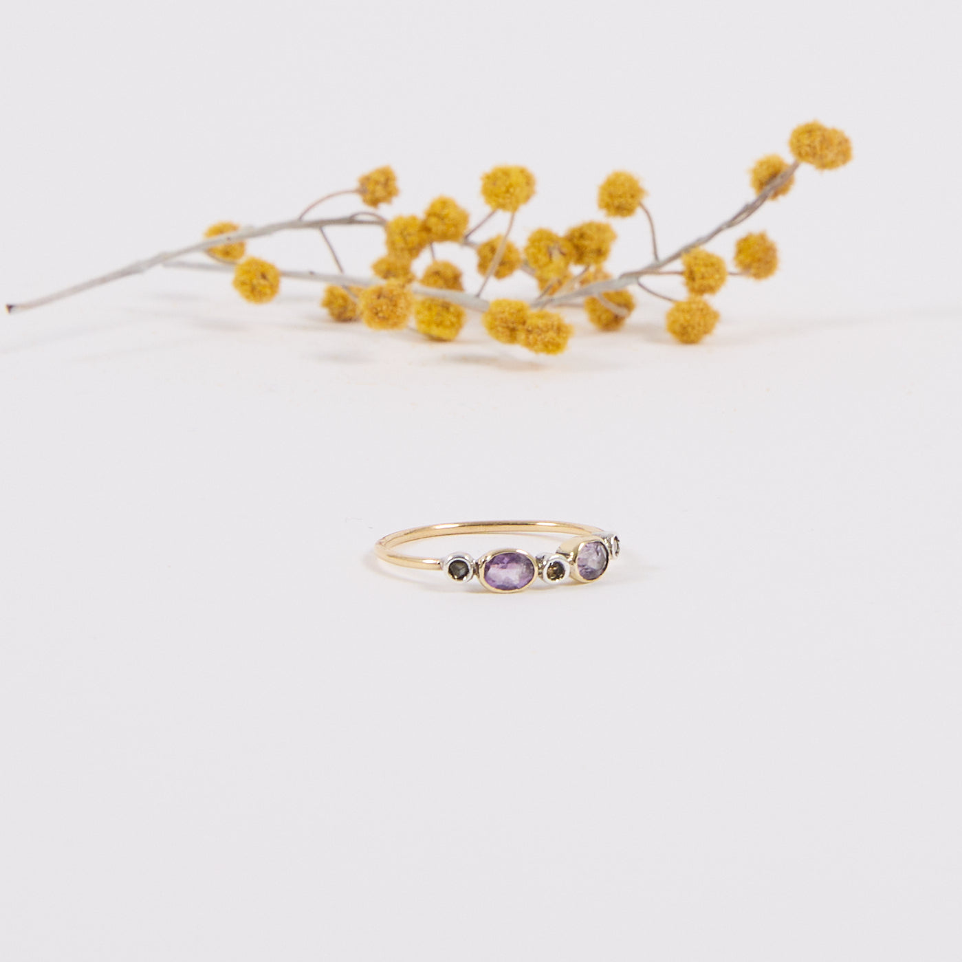 OH HILDA. 14K - Diamant - Amethyst