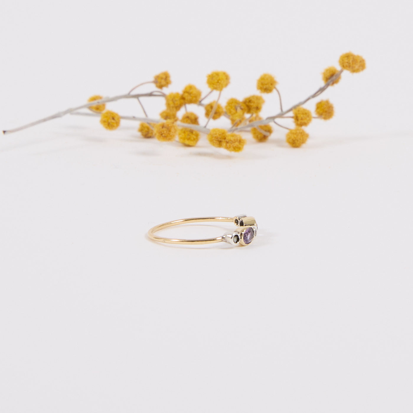 OH HILDA. 14K - Diamant - Amethyst