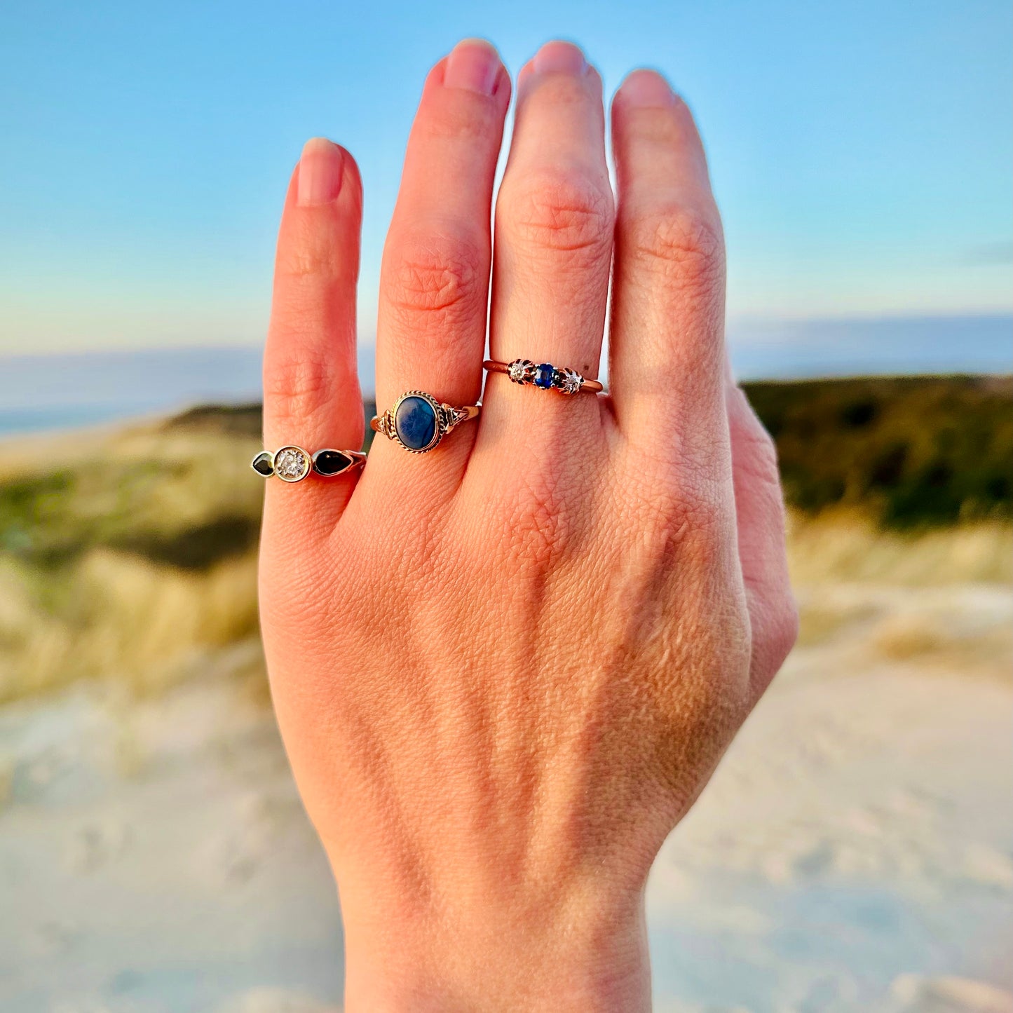 OH EUGENIE. 14K - Saphir - Diamant